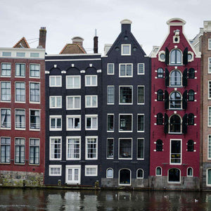 Grachtenhäuser in Amsterdam Diamond Painting am Kanal