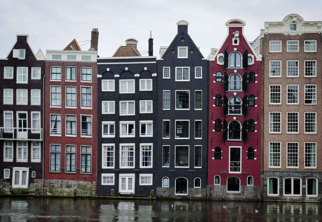 Grachtenhäuser in Amsterdam Diamond Painting am Kanal