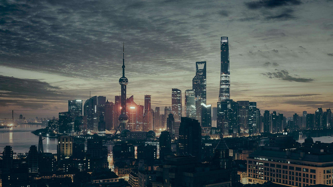 Große Stadt Skyline Diamond Painting mit Abendhimmel