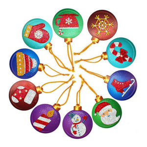 Weihnachtsschmuck 10 Stück Diamond Painting Anhänger