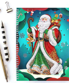 Weihnachtsmann Diamond Painting Notizbuch A4 Motiv