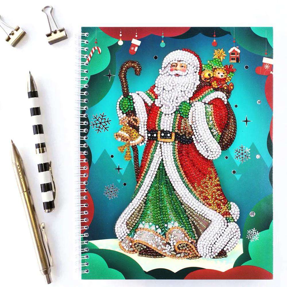 Weihnachtsmann Diamond Painting Notizbuch A4 Motiv