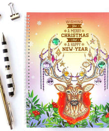 Weihnachts-Hirsch Diamond Painting Notizbuch A4 Motiv