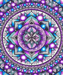 Blau-lila Mandala Diamond Painting