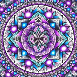 Blau-lila Mandala Diamond Painting