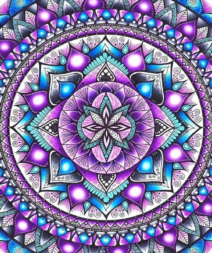 Blau-lila Mandala Diamond Painting