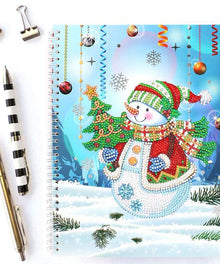 Weihnachts-Schneemann Diamond Painting Notizbuch Motiv