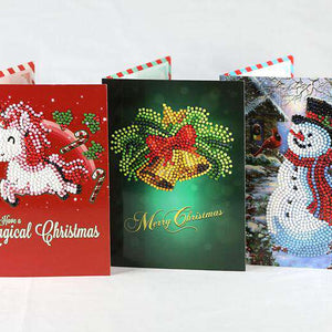Frohe Weihnachten Karten Set Diamond Painting 8 Stück, Bild 5