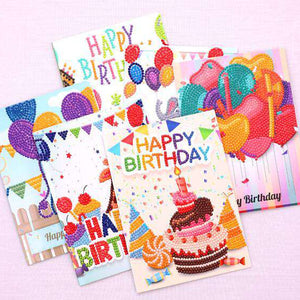 Happy Birthday Karten Set Diamond Painting 6 Stück, Bild 2