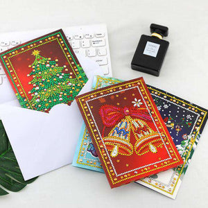 Weihnachtskarten Feiertage Diamond Painting 4 Stück, Bild 3