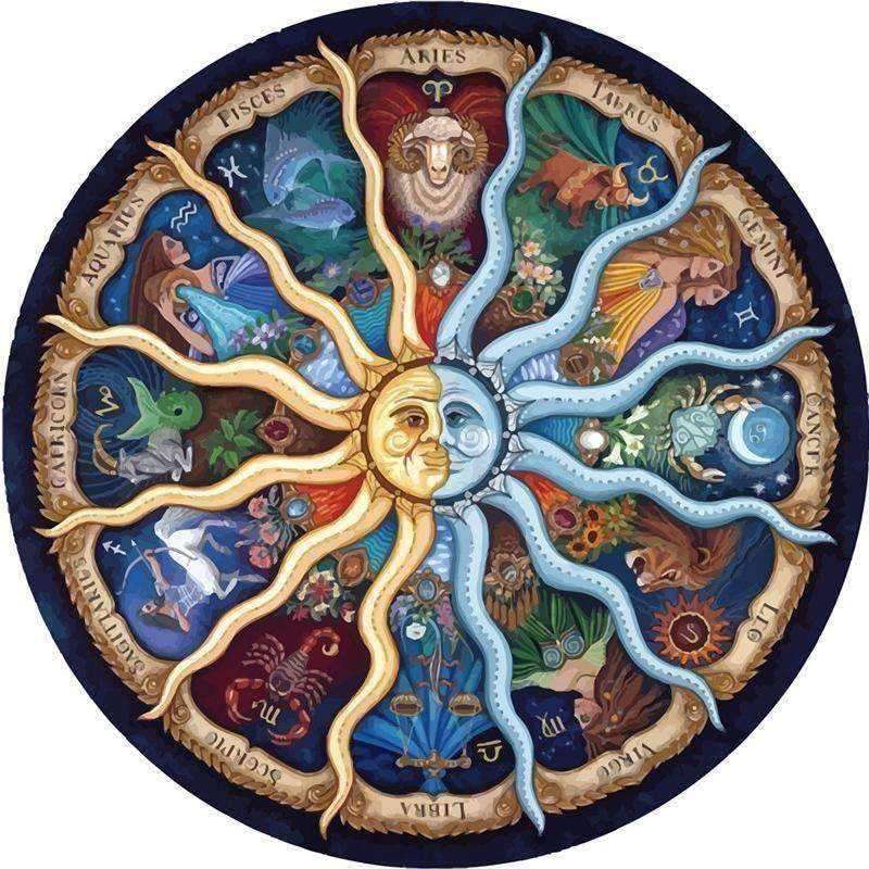 Sternzeichen Mandala - Diamond Painting mit Tierkreis