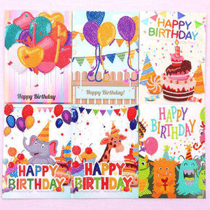 Happy Birthday Karten Set Diamond Painting 6 Stück, Bild 3