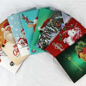 Frohe Weihnachten Karten Set Diamond Painting 8 Stück, Bild 3
