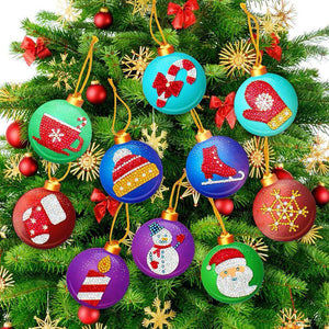 Weihnachtsschmuck 10 Stück Diamond Painting Anhänger, Bild 3