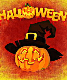 Halloween Kürbis Diamond Painting mit Hexenhut