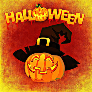 Halloween Kürbis Diamond Painting mit Hexenhut