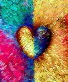 Buntes Herz Diamond Painting mit abstrakten Farben