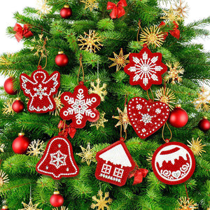 Weihnachtsschmuck Rot 10 Stück Diamond Painting Anhänger, Bild 3