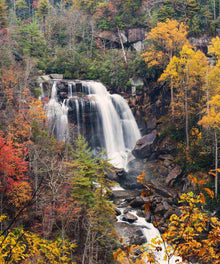 Herbst Wasserfall Diamond Painting mit buntem Wald