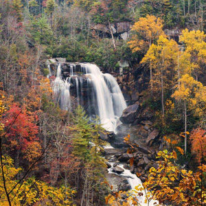 Herbst Wasserfall Diamond Painting mit buntem Wald