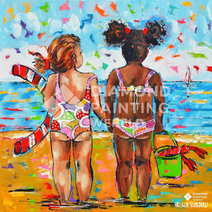 Strandtag Kinder Diamond Painting mit Meer und Sandspielzeug