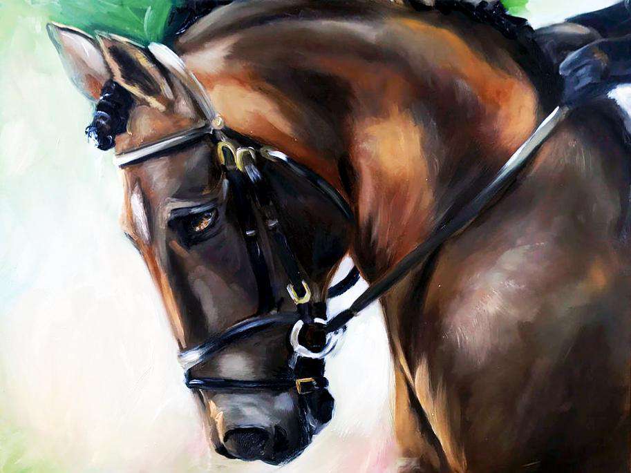 Bemaltes Pferd Diamond Painting mit Trense