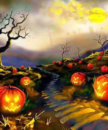 Land der Kürbisse Diamond Painting mit Herbstlandschaft