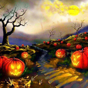 Land der Kürbisse Diamond Painting mit Herbstlandschaft