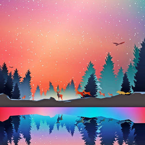 Weihnachtssee Diamond Painting mit Winterwald