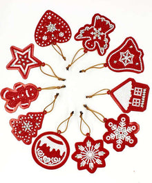 Weihnachtsschmuck Rot 10 Stück Diamond Painting Anhänger