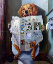 Hund auf der Toilette Diamond Painting