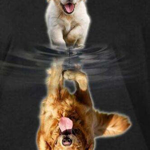 Hund Reflexion Diamond Painting mit Wasserspiegelung