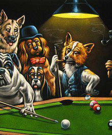 Hunde beim Billard Diamond Painting