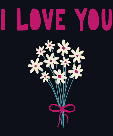 I Love You Blumenmotiv Diamond Painting Blumenstrauß