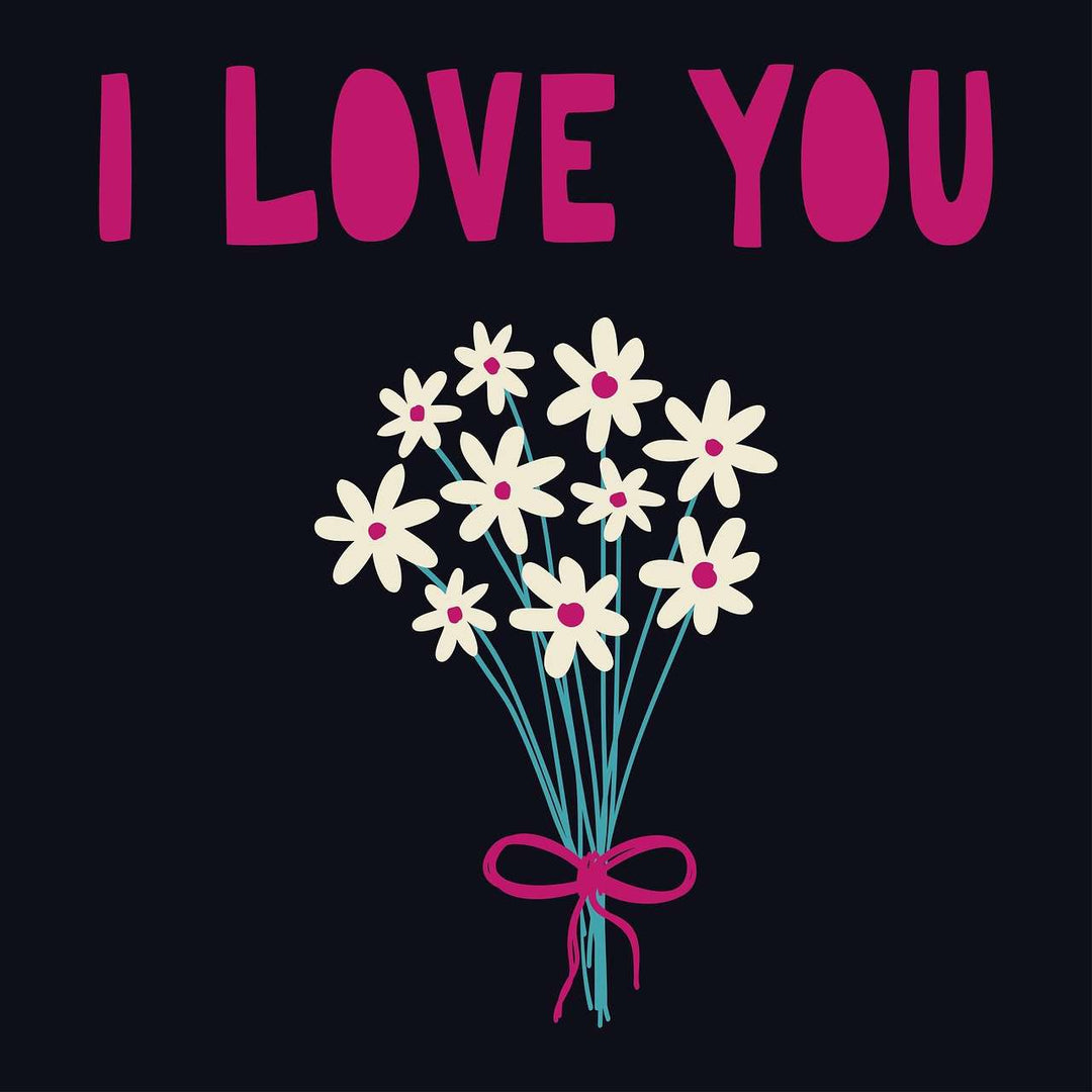 I Love You Blumenmotiv Diamond Painting Blumenstrauß