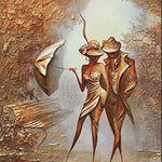 Abstraktes Paar mit Schirm Diamond Painting
