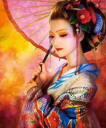 Japanische Dame Diamond Painting mit Kimono