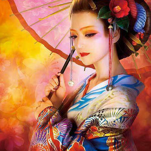 Japanische Dame Diamond Painting mit Kimono