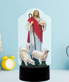 DP Licht Jesus Christus Lämmer Diamond Painting Leuchte