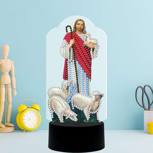 DP Licht Jesus Christus Lämmer Diamond Painting Leuchte