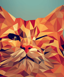 Zwinkernde Katze Diamond Painting geometrisches Motiv