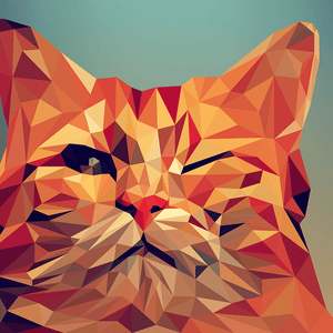 Zwinkernde Katze Diamond Painting geometrisches Motiv