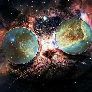 Katze im Weltraum Diamond Painting mit Galaxy-Motiv