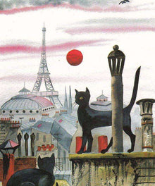 Katzen in Paris Diamond Painting mit Eiffelturm