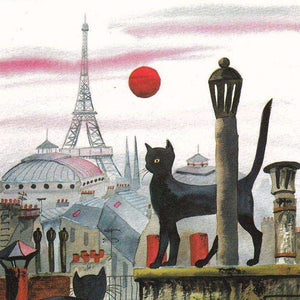 Katzen in Paris Diamond Painting mit Eiffelturm