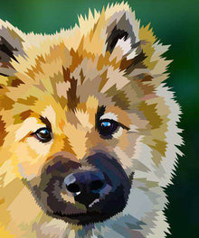 Kleiner Welpe Portrait Diamond Painting