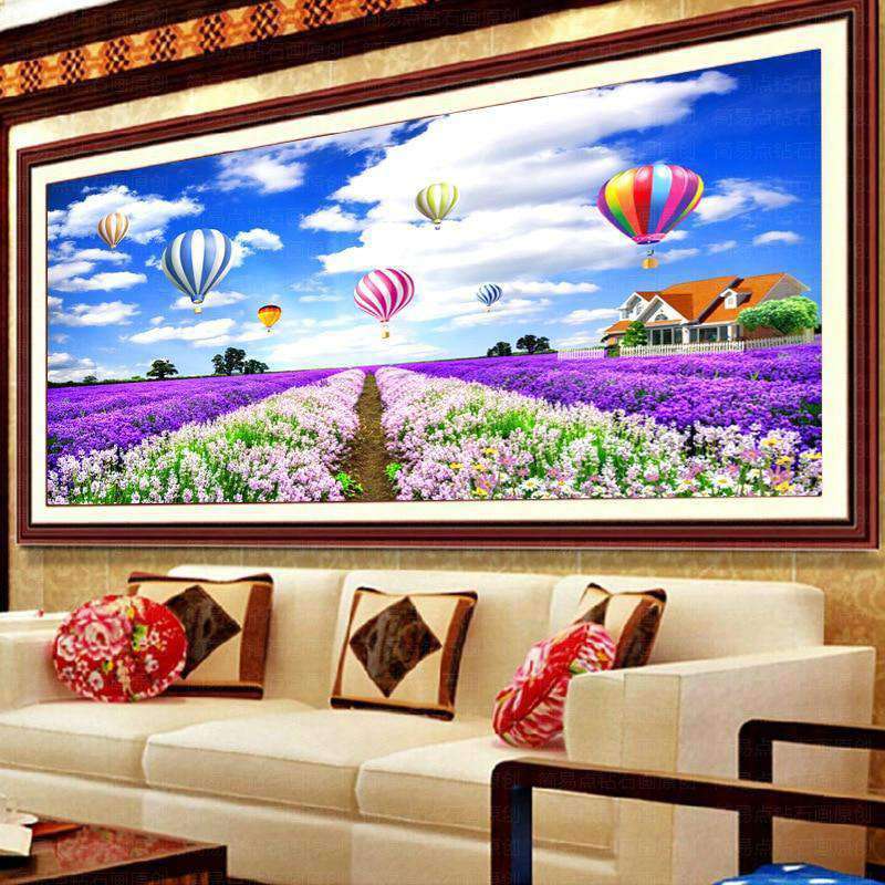 Bunte Heißluftballons Großformat Diamond Painting