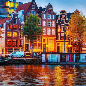 Buntes Amsterdam Grachten Diamond Painting