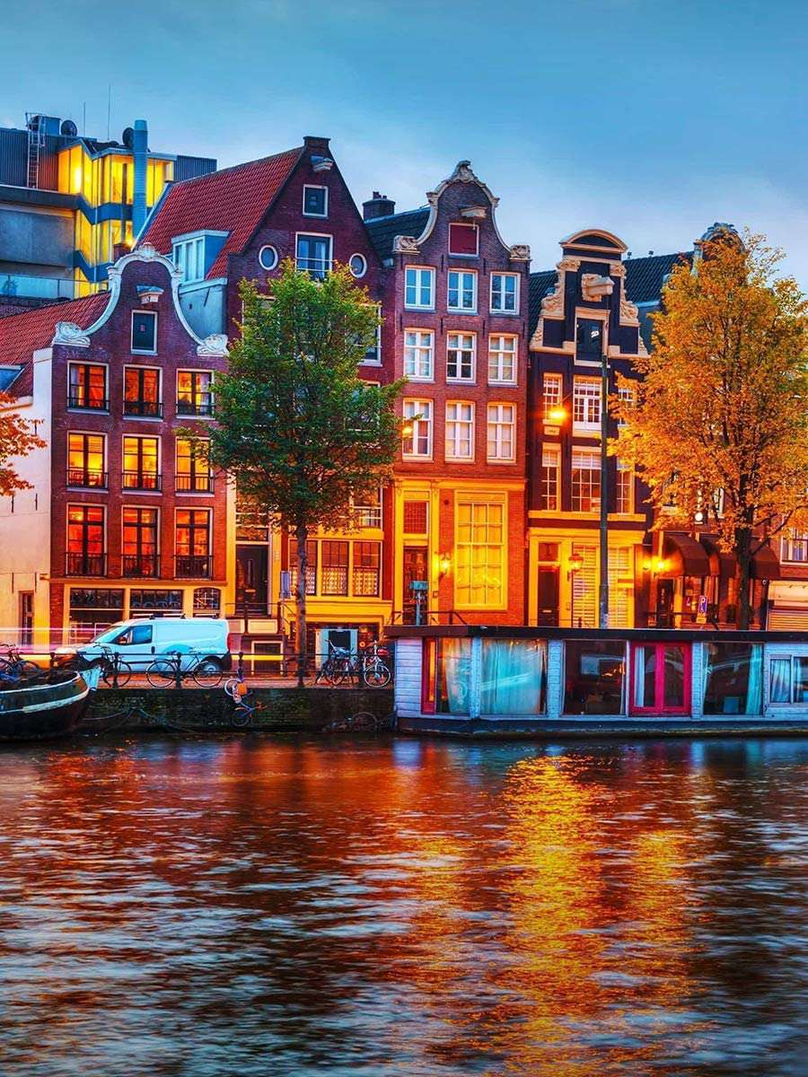 Buntes Amsterdam Grachten Diamond Painting