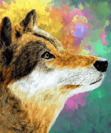 Bunter Wolf Tiermotiv Diamond Painting